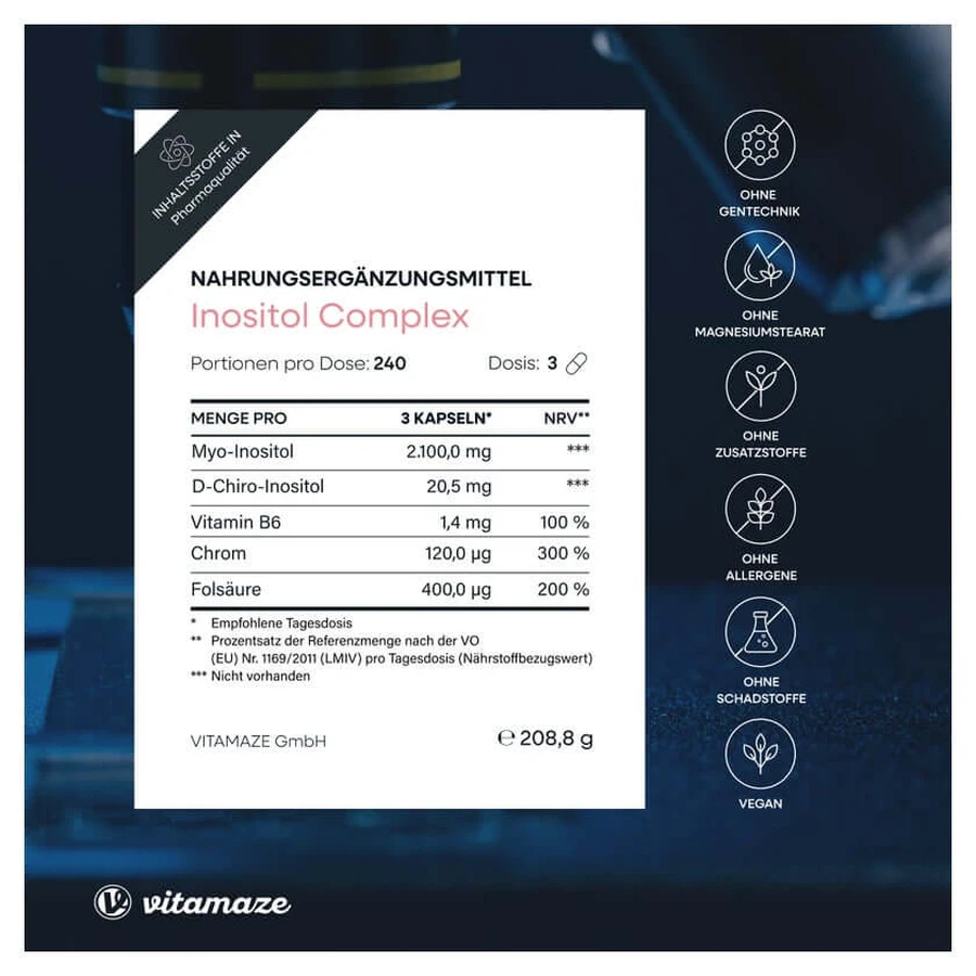 Inositol complex chroom+vitamine B6+foliumzuur Kps. 240 st.