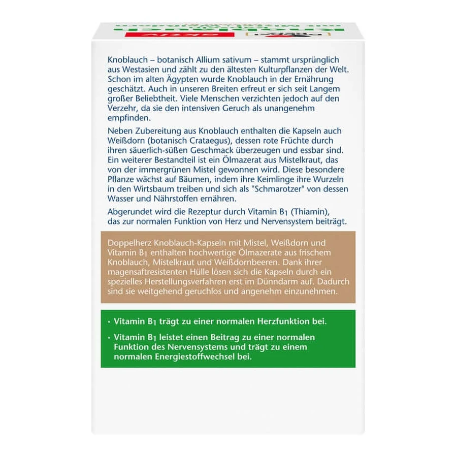 Doppelherz Knobl.kap.m.mistel+weißdorn+vitamin B1 270 St