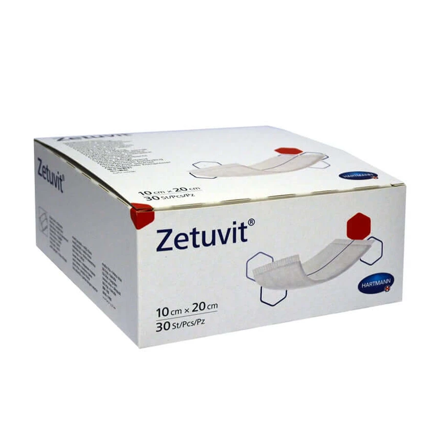 Zetuvit tampons absorbants non stériles 10x20 cm 30 pcs.