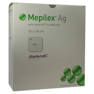 Mepilex Ag schuimverband 10 x 10 cm 10 st.
