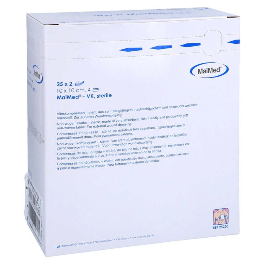 Comprese nețesute sterile 10x10 cm 4f 25X2 buc