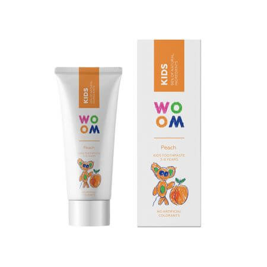 Dentifrice Kids Peach, 3-8 ans, 50 ml, Woom