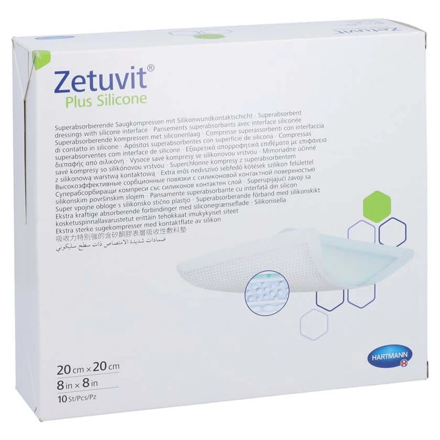 Zetuvit Plus Silicone Steril 20x20 Cm 10 St