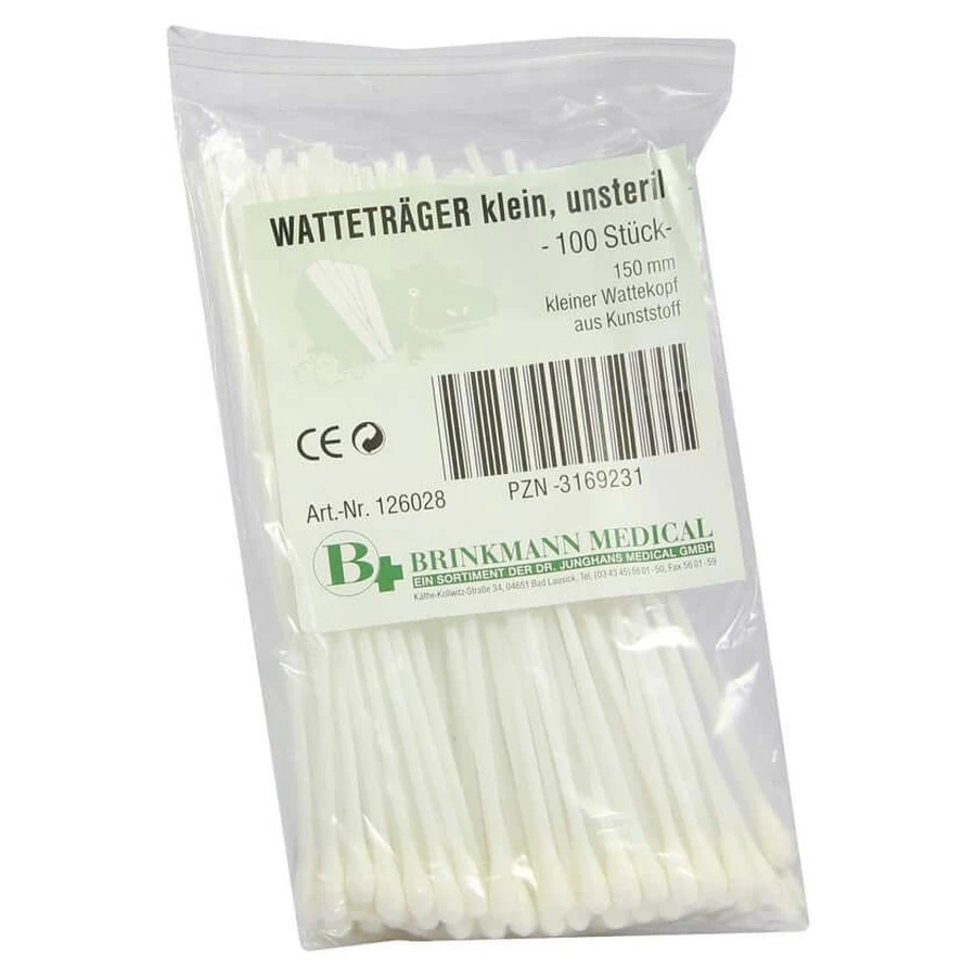 Niet-steriele wattenstaafjes, klein, 100 stuks
