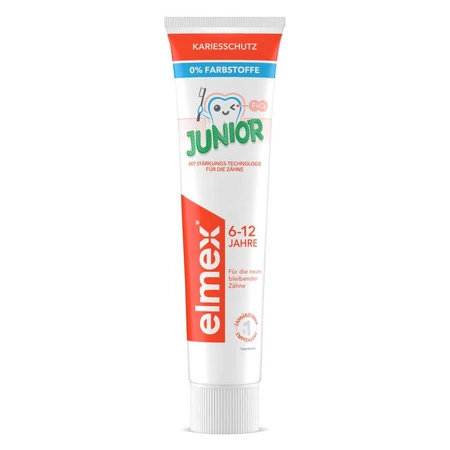 Pasta do zębów elmex Junior dla dzieci w wieku 6–12 lat, 2 x 75 ml: ceny i cechy
