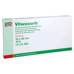 Wkładki chłonne z materiałem superchłonnym Vliwasorb, sterylne, 10 sztuk