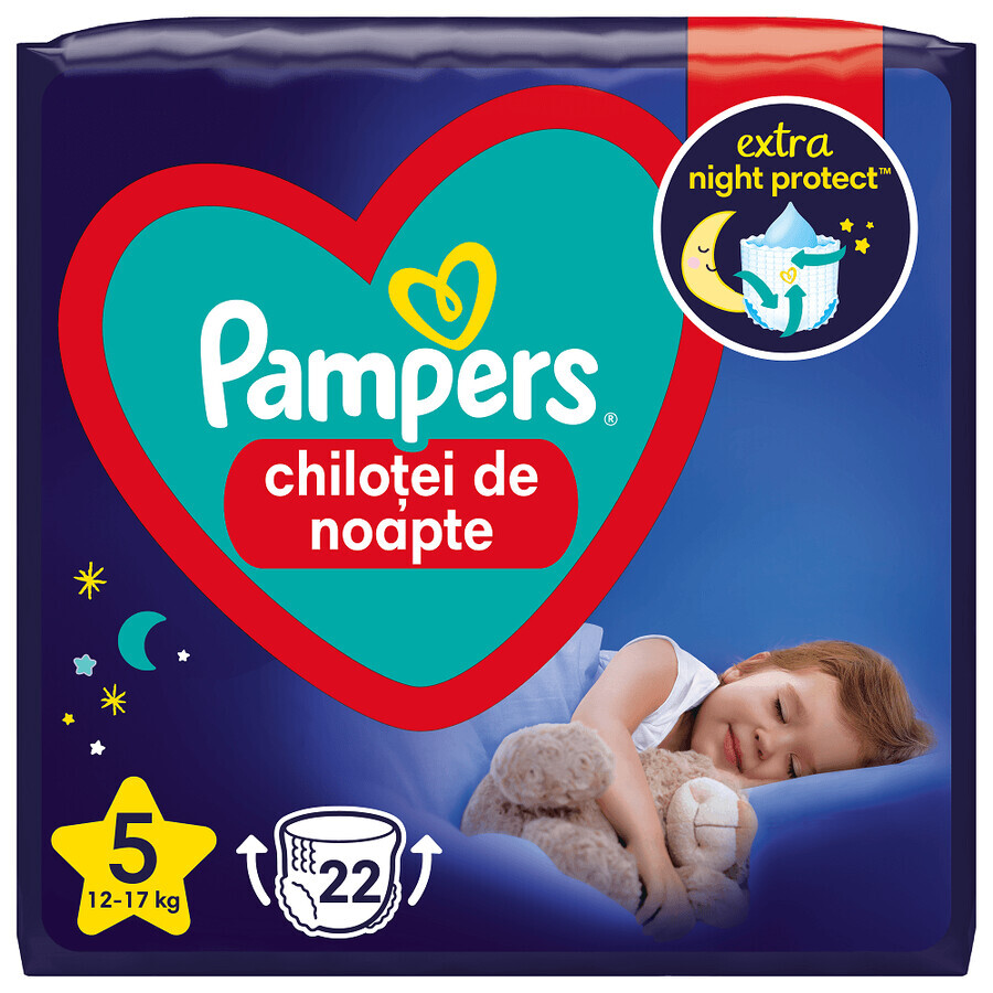 Stop&amp;Protect nachtluiers, nr.5, 12-17 kg, 22 stuks, Pampers