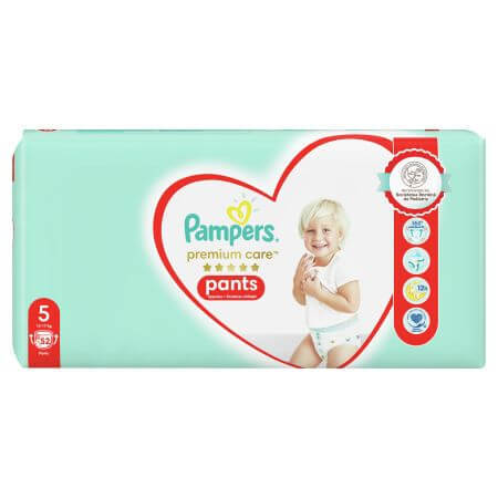 Broek Premium Care Luier, Nr.5, 12-17 kg, 52 stuks, Pampers