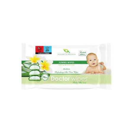 Aloe Vera Feuchttücher Jumbo Pack, 72 Stück, Doctor Wipes