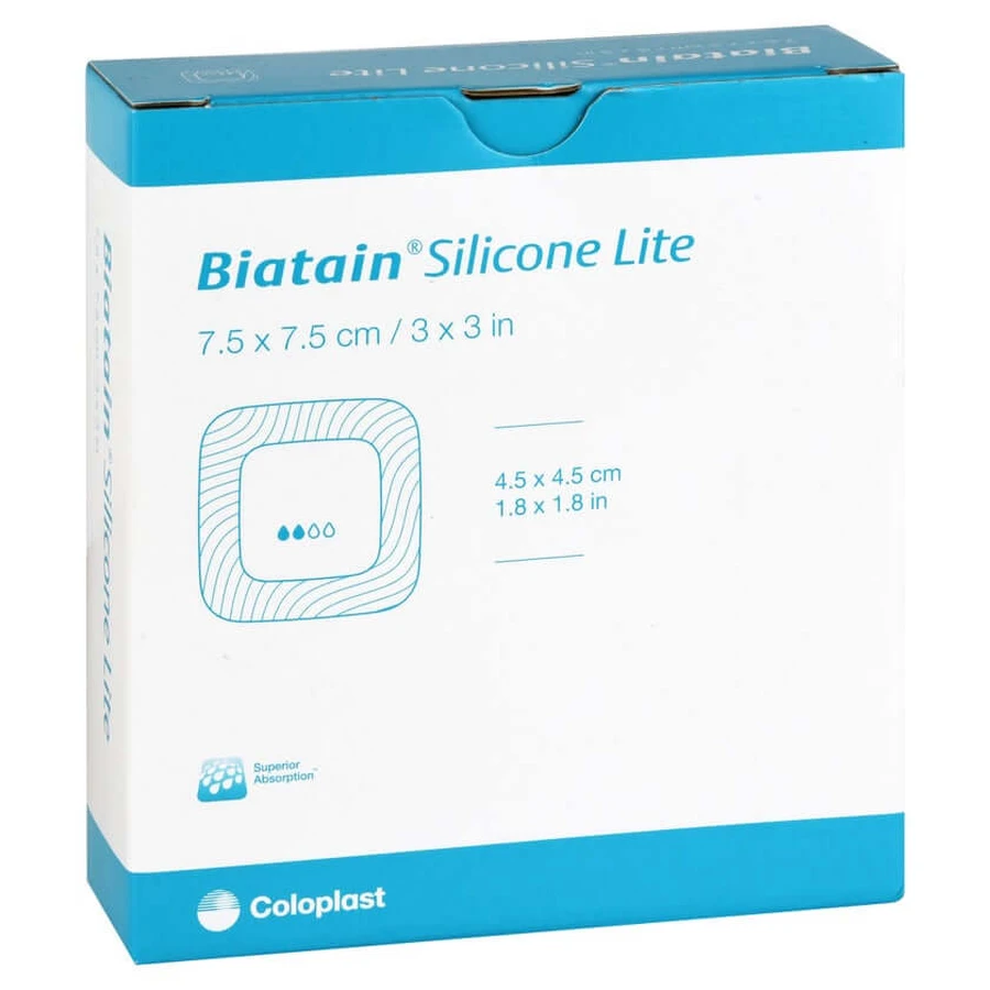 Biatain – Pansament din spumă de silicon Lite, 7,5 x 7 cm, 10 bucăți