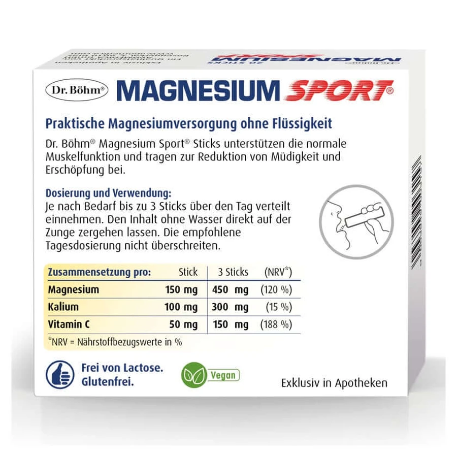 Dr. Böhm Batoane cu magneziu pentru sportivi 20 x 1,5 g