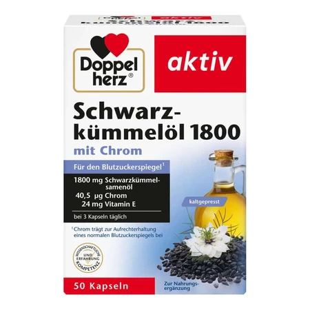 Doppelherz – olejek z czarnuszki, 1800 kapsułek, opakowanie 50 sztuk: ceny i cechy