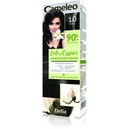 Cameleo Color Essence Haarkleuring, 1.0 Zwart, Delia Cosmetics