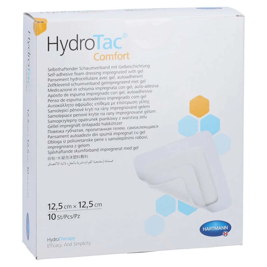 Bandaj din spumă Hydrotac Comfort 12,5 x 12,5 cm, 10 bucăți