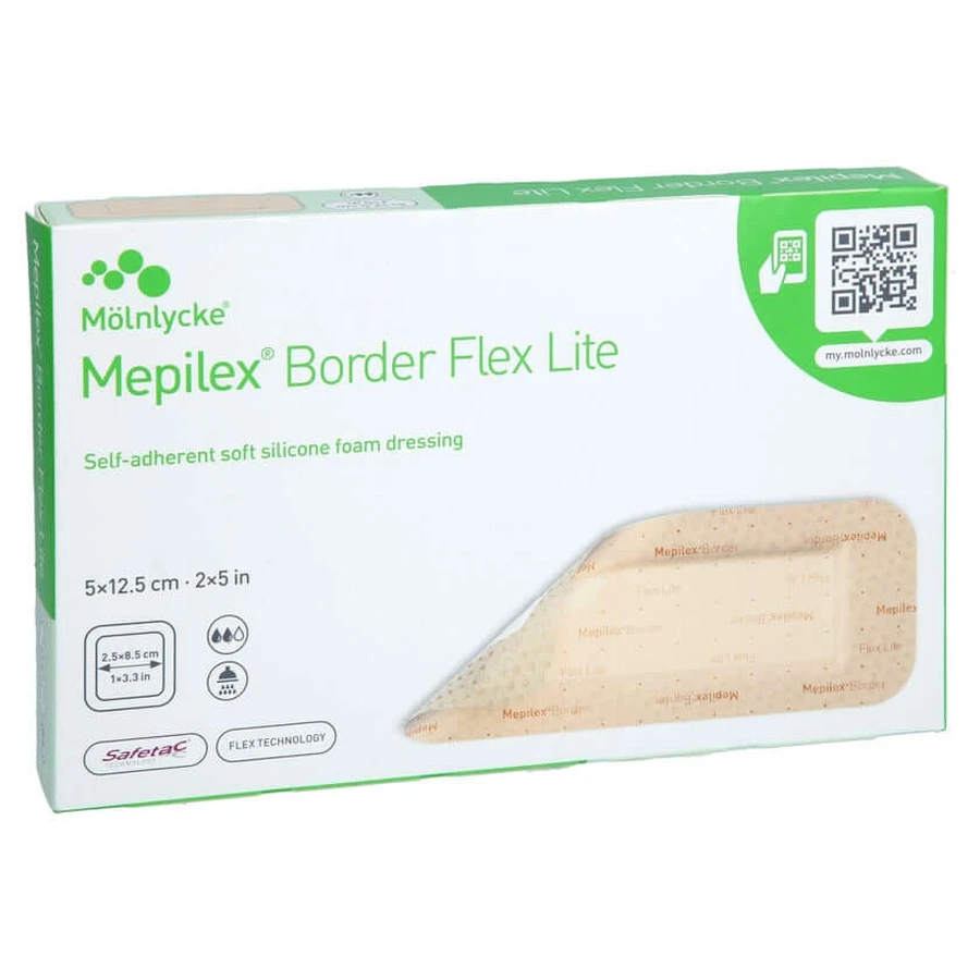 Apósito de espuma Mepilex Border Flex Lite, 5 unidades