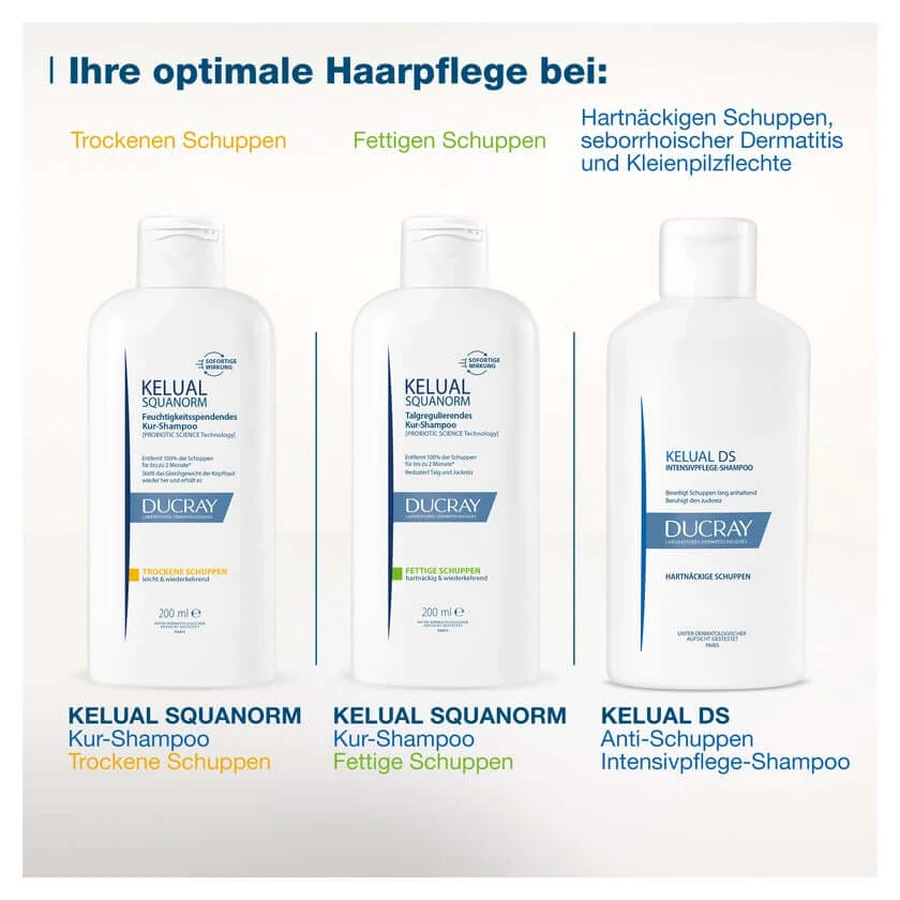 DUCRAY KELUAL Kit para la caspa seca, 2 x 200 ml