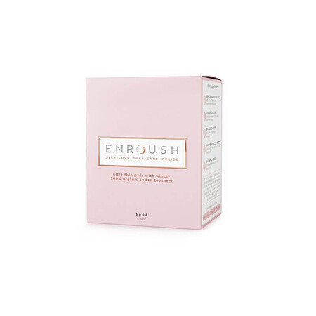 Enroush Absorbent Organic Cotton Night x 8pcs