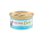 Almo Nature Daily: mousse de atún y pescado blanco - Alimento completo para gatos adultos, 85 g