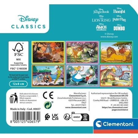 Clementoni Disney Classics – 6-teilige Puzzles für Kinder ab 2 Jahren