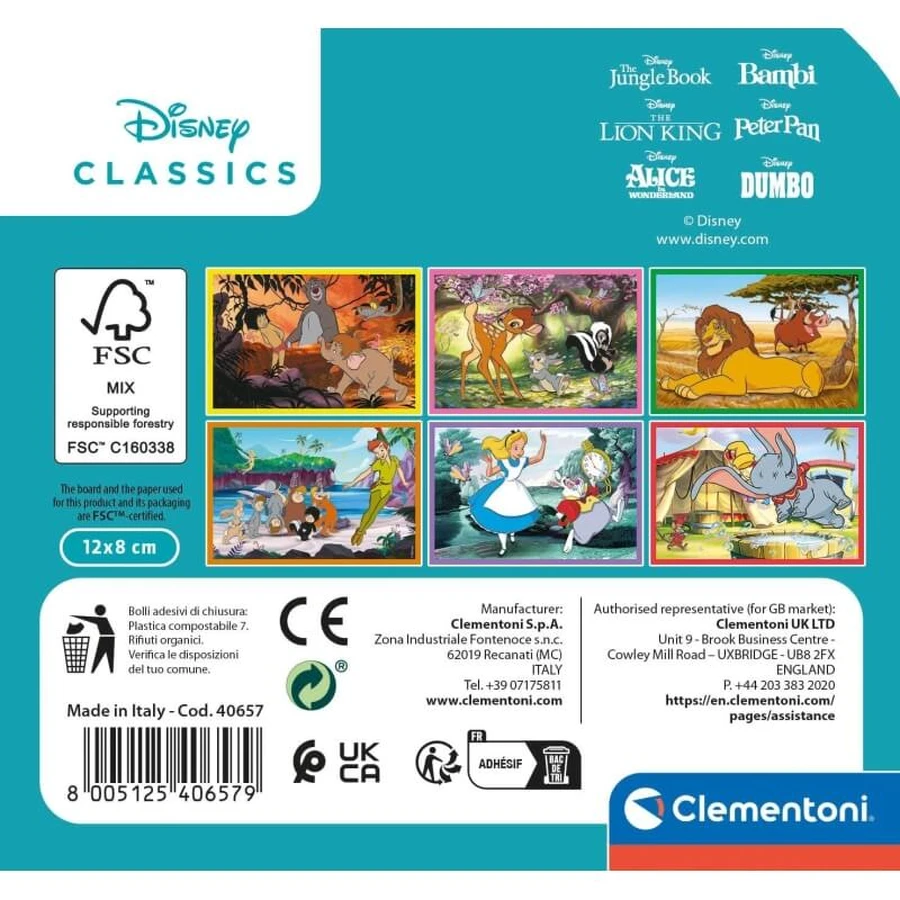 Clementoni Disney Classics – 6-teilige Puzzles für Kinder ab 2 Jahren