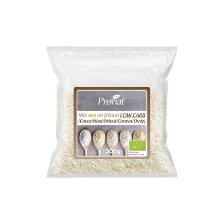 Farine Low Carb (noix de coco, manioc, sarrasin, avoine) x 300gr, Pronat