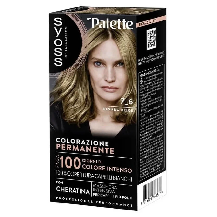 Syoss Hair Color - Permanent Hair Color 7-6 Beige Blonde
