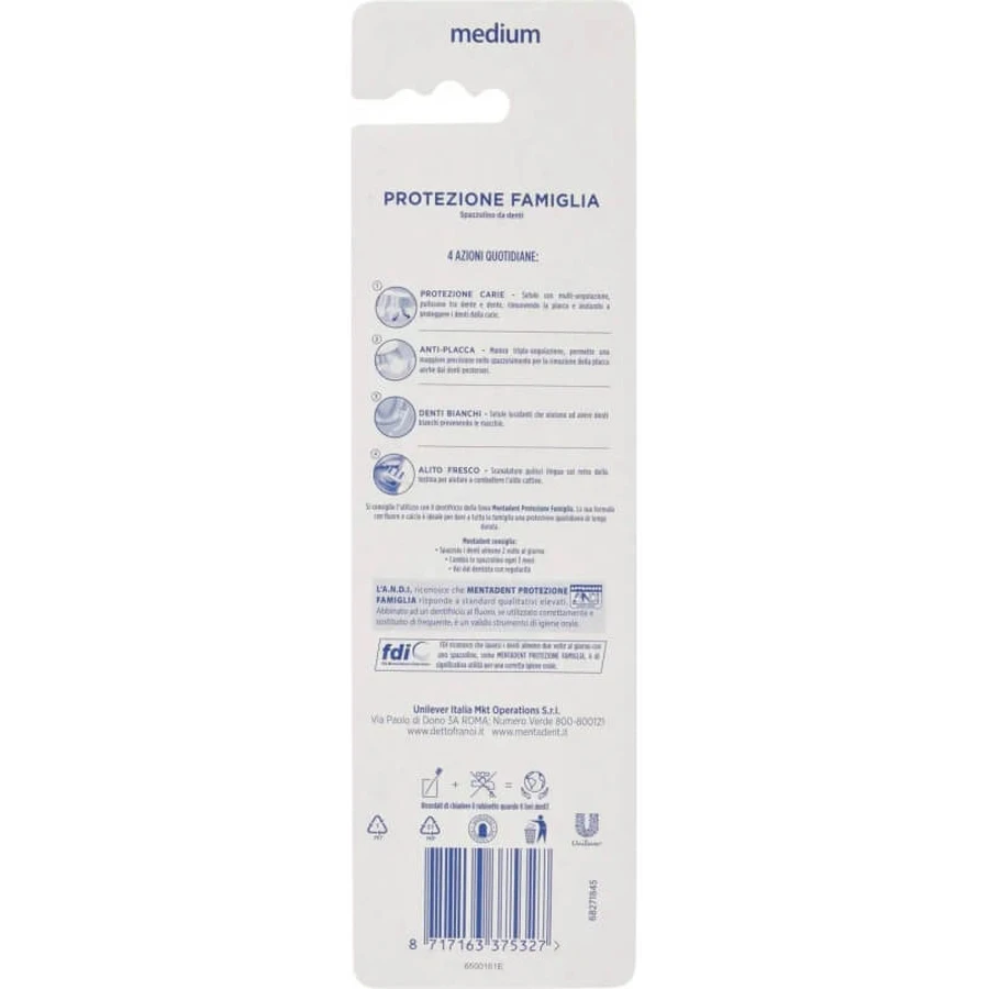 Cepillo de dientes Mentadent Plus, 1 paquete de 2 cepillos de dientes