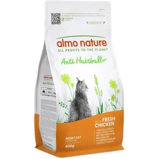 Almo Nature Anti-Hairball Chicken – kompletna karma przeciw tworzeniu się kulek włosowych dla dorosłych kotów, 400 g