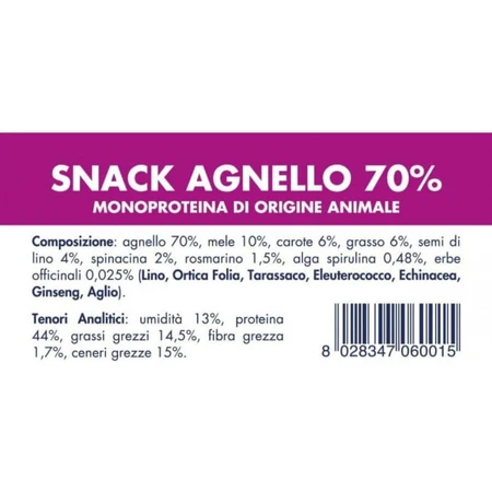 Vet line Snack cu carne de miel 70% – gustări pentru câini presate la rece, 80 gr