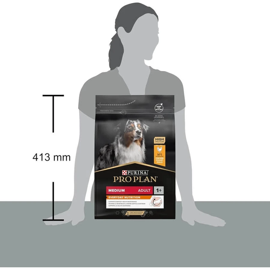 Purina Pro Plan Everyday Nutrition para perros adultos de tamaño mediano a partir de 1 año, con pollo - Pienso completo para perros, 3 kg