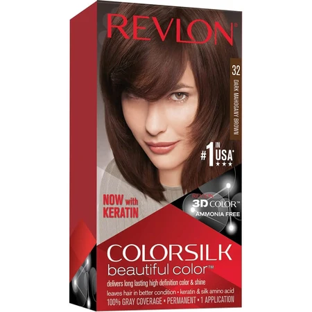 Revlon Colorsilk Beautiful Color - Hair Dye No. 32, Dark Mahogany Brown