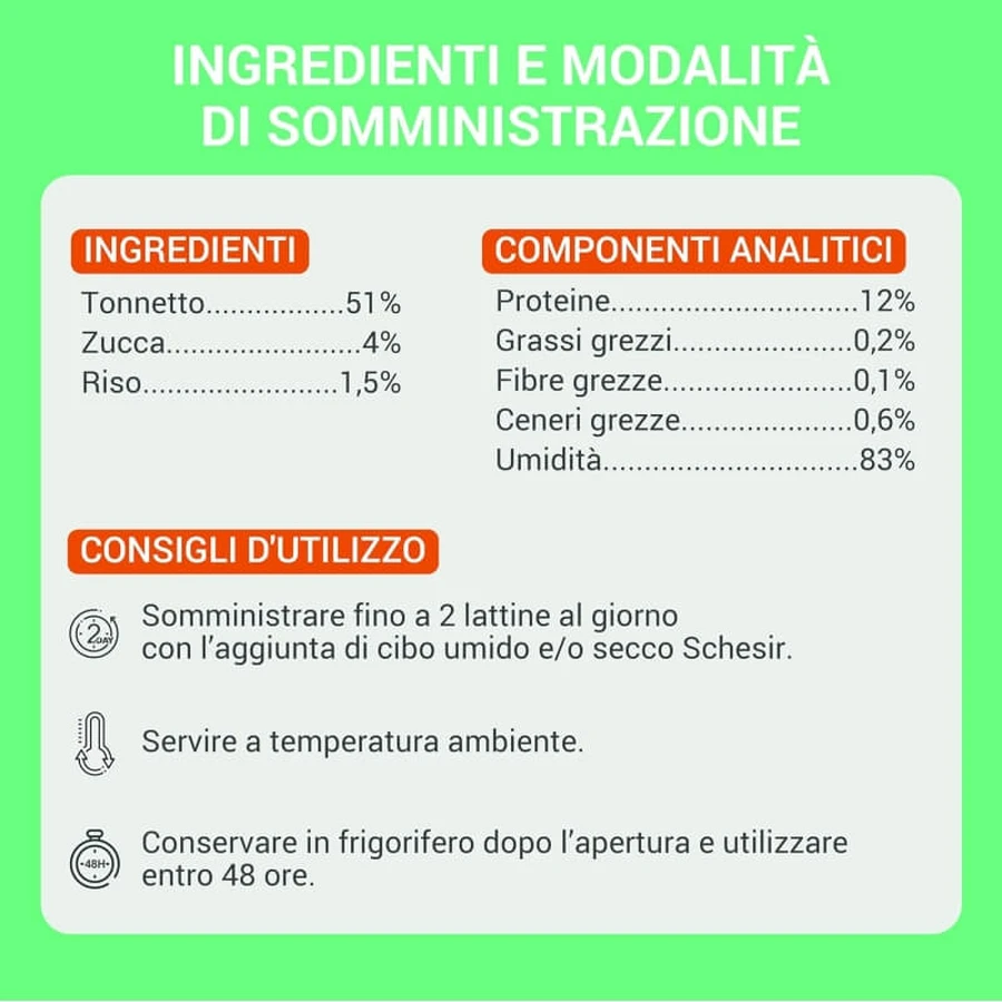 Schesir Complements : lamelles de thon et gelée d'aloès - Aliment complet pour chat, 70 g