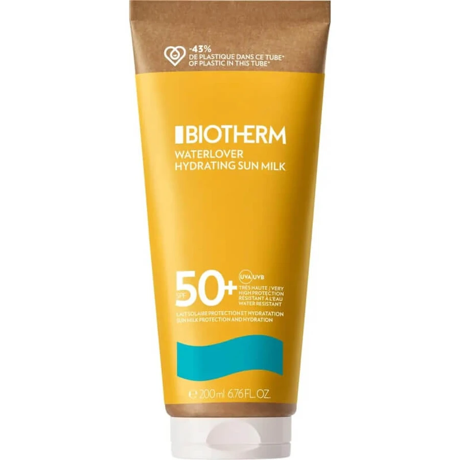 Biotherm Zonnebrandcrème SPF 50+ Waterlover Hydration Sunmilk Hydraterende Lotion, Zeer hoge bescherming, 200 ml