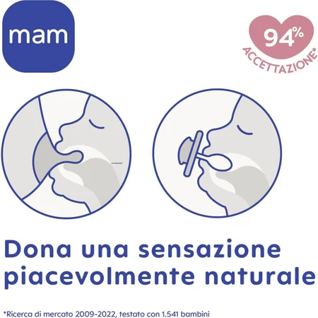Mam Original Night - 2 chupetes de silicona, a partir de los 6 meses, color neutro - Diseños variados