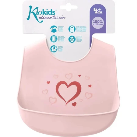 Kiokids siliconen slabbetje - roze