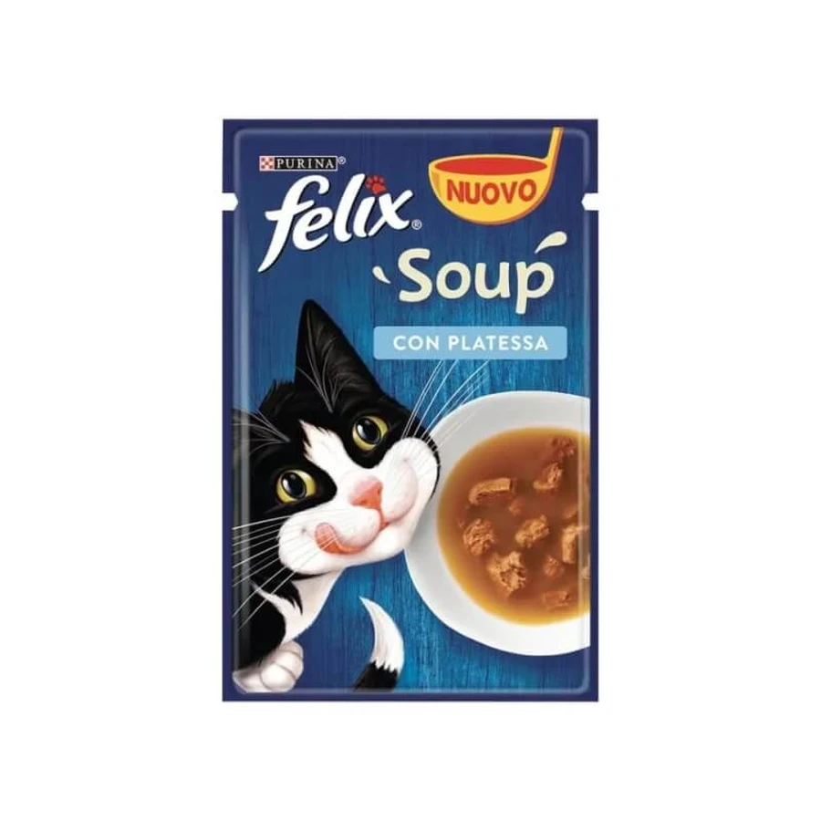 Purina Felix Soup Platessa – hrană complementară pentru pisici, 48 g