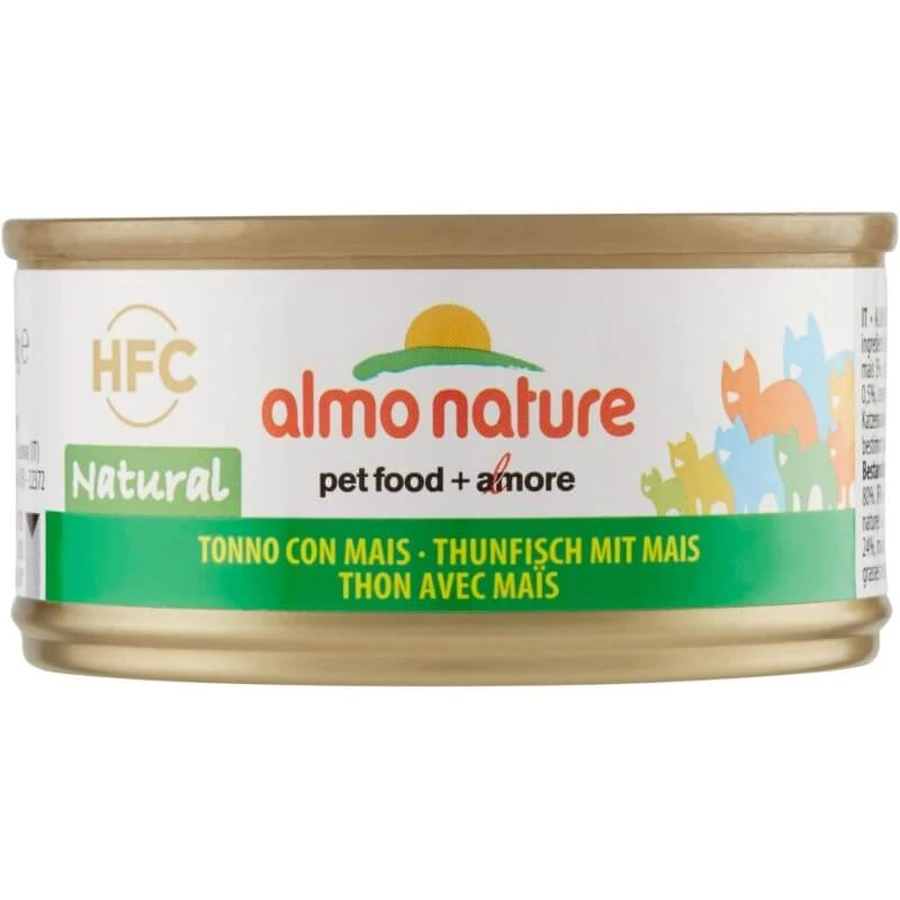 Almo Nature HFC Thon naturel au maïs - Nourriture humide pour chats adultes, 70 g