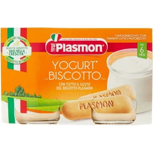 Plasmon Homogenized Yogurt/Cookie, 120 g x 2 pieces