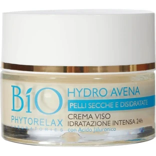 Phytorelax Bio Hydro Oats - Crema facial hidratante intensiva de 24 horas con ácido hialurónico, 50 ml