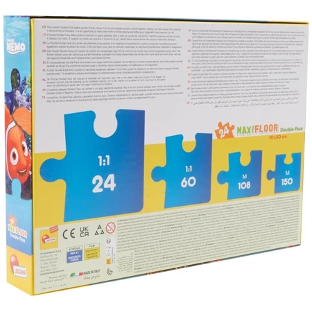 Lisciani Disney Nemo - 24-piece maxi floor double-sided puzzle with a coloring page on the back