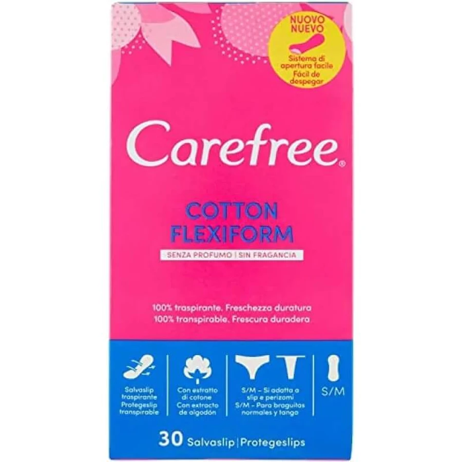 Carefree Cotton Feel Flexiform - 30 protège-slips non parfumés