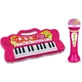Bontempi Mini-Keyboard, 22 Tasten, mit Mikrofon, rosa