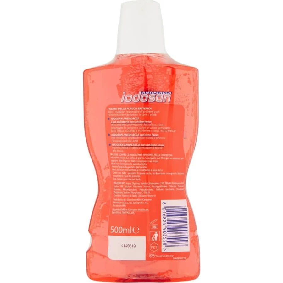 Iodosan Anti-Plaque - Antibacterial Mouthwash, 500 ml
