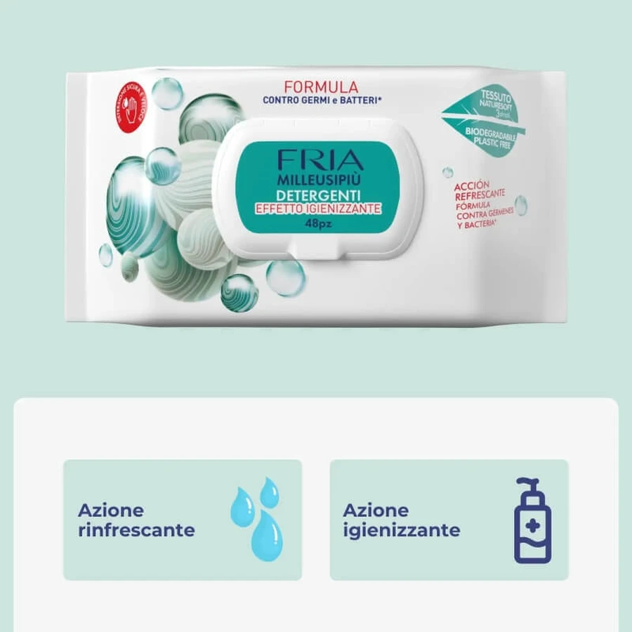 Fria Milleusipiù - 48 antibacterial sanitizing wipes