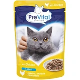 Pollo en salsa Prevital - Pienso completo para gatos, 100 g