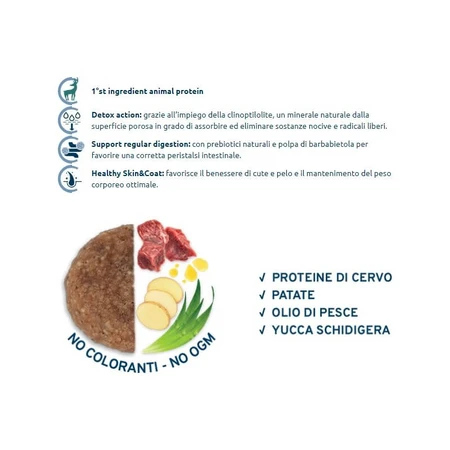 Forza10 Maintenance Medium Adult Cerf & Pomme de terre - Aliment complet pour chiens, 12 kg