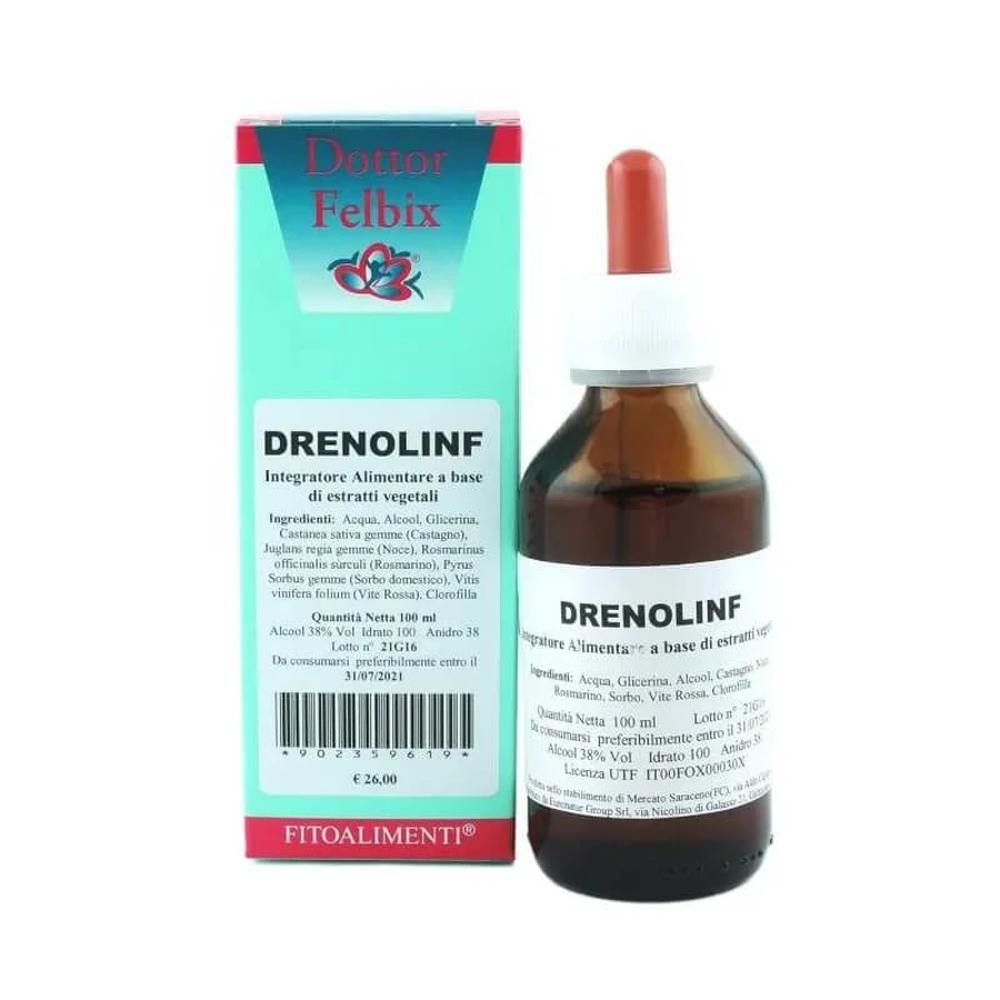Drenolinf dottor felbix gocce 100 ml - integratore per il microcircolo