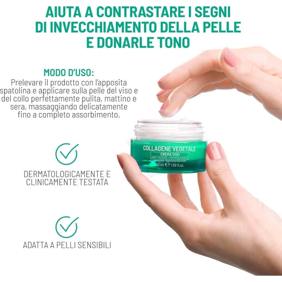 Equilibra Plant-Based Collagen - Plumping Anti-Wrinkle Face Cream, 50 ml