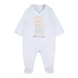 Nanan light blue pure cotton onesie with a bear and bow tie, size 3 months, 62 cm