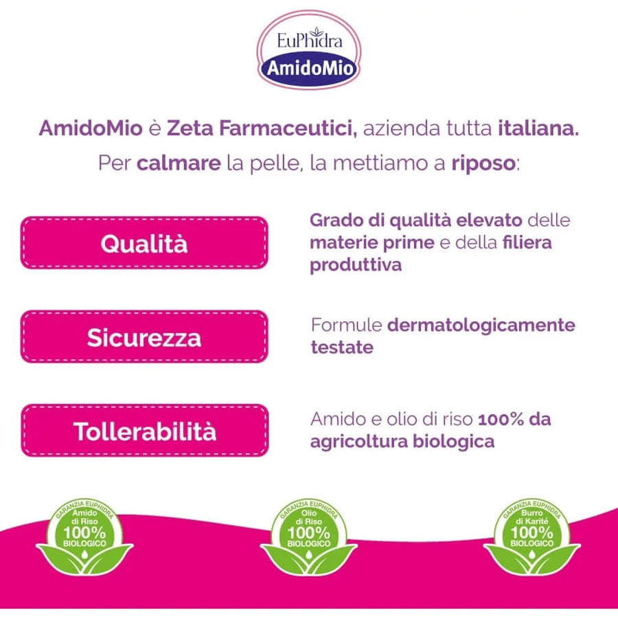 Euphidra bagno rinfrescante in polvere per neonato amidomio 125 g